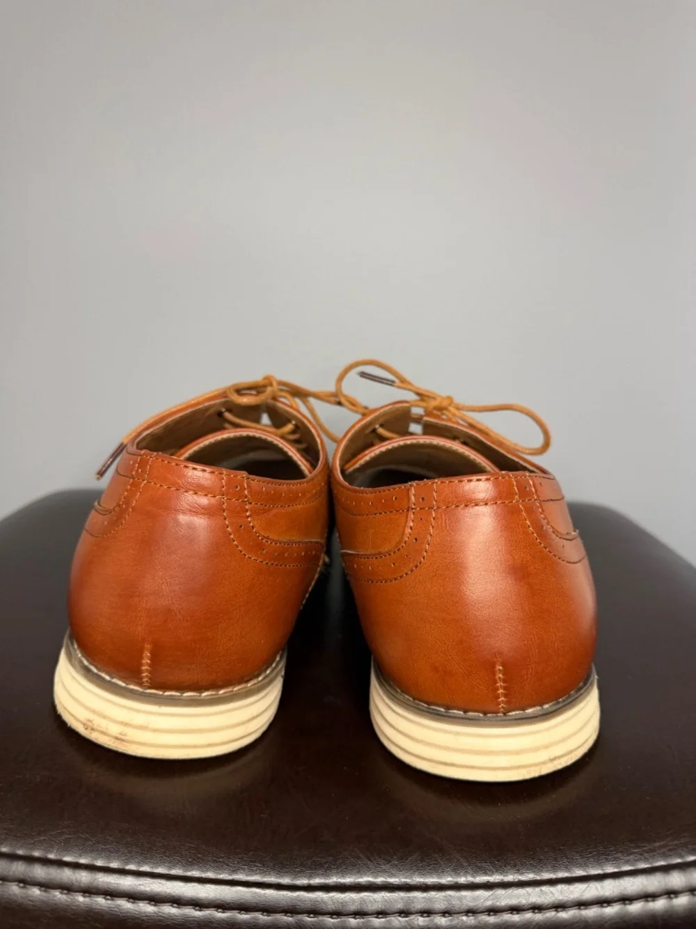 Vostey Milan Men's Brown Leather Wingtip Oxford Dress Casual Shoes Size 13